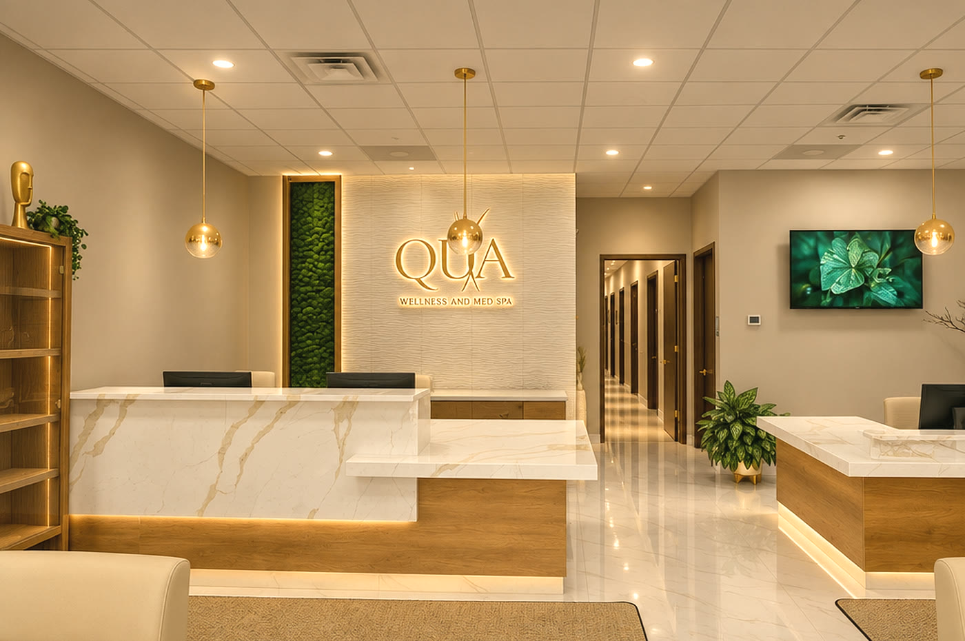 The Qua reception desk